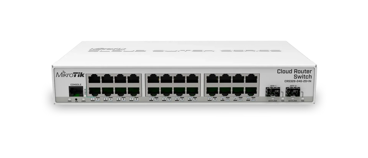 Crs326-24g-2s + in mikrotik crs326-24g-2s + in: compact power for home networking